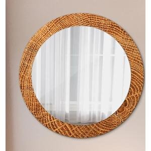 Kulaté dekorativní zrcadlo Dubové dřevo fi 70 cm