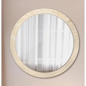 Kulaté zrcadlo tištěný rám Textura dřeva fi 90 cm