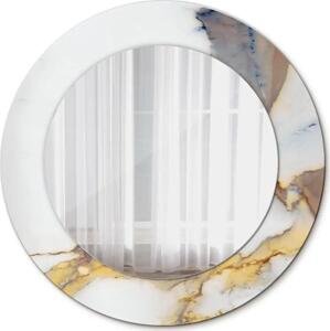 Kulaté dekorativní zrcadlo Bílý mramor fi 50 cm