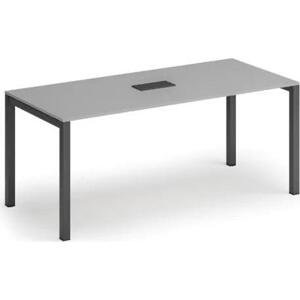 Stůl SQUARE 1800 x 800 x 750, šedá + stolní zásuvka TYP II, černá