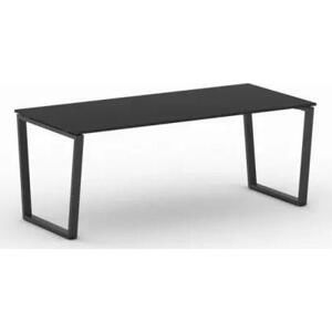 Kancelářský stůl PRIMO IMPRESS, černá podnož, 2000 x 900 mm, grafitová