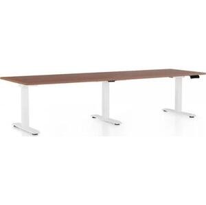 Výškově nastavitelný stůl OfficeTech Long, 260 x 80 cm, bílá podnož