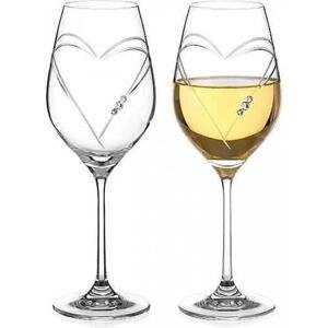 Diamante sklenice na bílé víno Hearts s krystaly Swarovski 2 x 360 ml