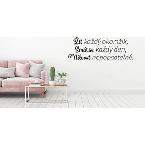 Lepy.cz Samolepka na zeď Žít, smát se, milovat Velikost (šířka x výška): l20x45cm, Barevná varianta: Tmavě červená