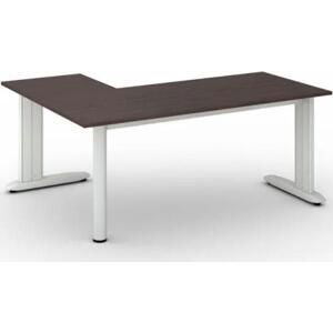 Rohový kancelářský psací stůl PRIMO FLEXIBLE 1800 x 1400 mm, wenge