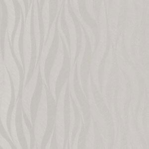 Šedo-béžová vliesová tapeta na zeď, vlnky, TI3103, Time 2025, Grandeco