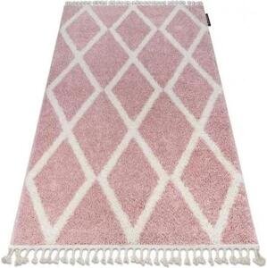 koberec TROIK A0010, růžovo bílá střapce, Maroko Shaggy velikost 140x190 cm | krásné koberce cz