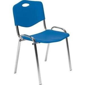 Nowy Styl Plastová jídelní židle ISO Chrom, modrá