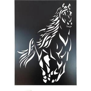 Dřevěná dekorace Obraz koně černá (67 x 49 cm) - Kvalitní samolepky.cz