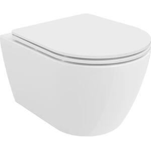 Mexen Carmen WC mísa Rimless s pomalu padající deskou slim, duroplast, Bílá - 30880300