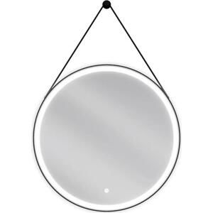 Mexen Reni podsvícené koupelnové zrcadlo, Kulaté 70 cm, LED 6000K, ventilátor, Černá rama - 9812-070-070-611-70