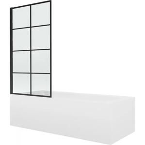 Mexen Vega obdélníková vana 160 x 70 cm s pláštěm 1-křídlovou zástěnou 70 cm, Černý vzor - 550116070X9307017077