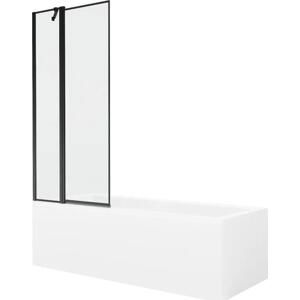 Mexen Cubik obdélníková vana 150 x 70 cm s pláštěm 1-křídlovou zástěnou 80 cm, Černý vzor - 550315070X9408117070