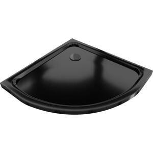 Mexen Flat polokulatá vanička do sprchového koutu slim 70 x 70 cm, Černá, sifon Černá - 41707070B