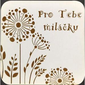 AMADEA Dřevěný podtácek hranatý text "pro Tebe miláčku", průměr 9 cm, český výrobek