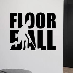 Živá Zeď Samolepka na zeď Nápis Floorball Barva: černá