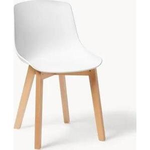 Židle z umělé hmoty's dřevěnými nohami Dave, 2 ks