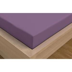 Kvalitex Luxusní Saténové prostěradlo fialové Bavlna Satén, 90x200+25 cm