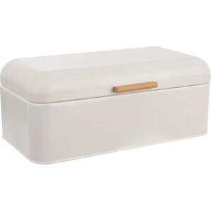 Orion Chlebník, plechový, box na pečivo, bílý s dřevěným madlem WHITELINE