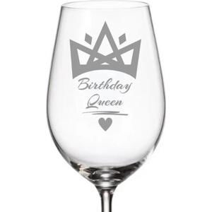 Dekorant Sklenička na víno k narozeninám BIRTHDAY QUEEN