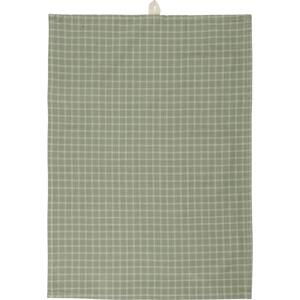 IB LAURSEN Bavlněná utěrka Holger Dusty Green 50x70 cm, zelená barva, textil