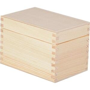 Dřevěná krabička s víkem - 15 x 10 x 10 cm, přírodní - 2. JAKOST!