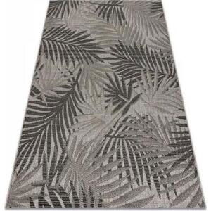Dywany Luszczow Kusový koberec SIZAL FLOORLUX 20504 LISTY stříbro / černý DŽUNGLE Rozměr koberce: 120 x 170 cm