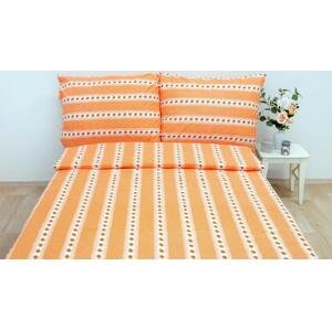 Tegatex Povlečení bavlna - růžičky oranžové 70*90 cm, 140*200 cm