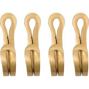 House Doctor Kovové háčky Brass Finish - set 4 ks, zlatá barva, kov