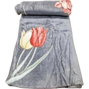 Mikroplyšová deka 150x200 šedá Tulipány