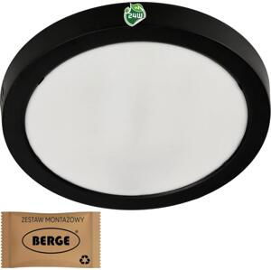 BERGE Kulatý LED panel přisazený černý - 24W - PC - neutrální bílá