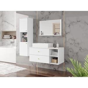 Koupelnový nábytek Kiegi II, Barva: biały mat / biały mat + marmur bianco, Sifon k umyvadlu: ano, Umyvadlo: ne