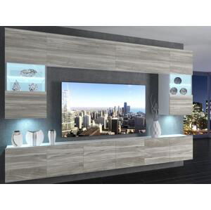 Obývací stěna 300 cm Belini šedý antracit Glamour Wood Imperium 1 Výrobce IMP 1/5/W/GW1/0/0