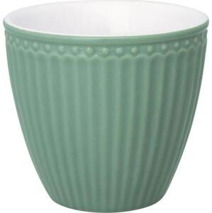 GREEN GATE Latte cup Alice Dusty Green 300 ml, zelená barva, keramika 300ml