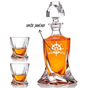 Dekorant Bohemia Crystal křišťálový whisky set s gravírováním Bucaneer 1+2