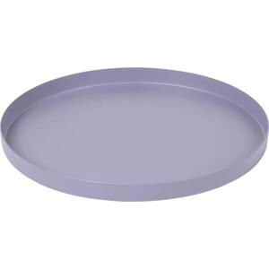 Broste Kovový podnos Donna Lavender Grey Ø 22 cm, fialová barva, kov