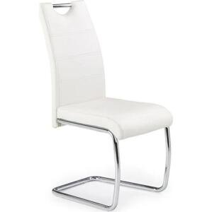 Jídelní židle Amalia, bílá / stříbrná