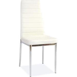 Jídelní židle Talon, bílá / stříbrná