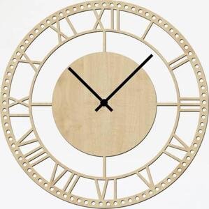 dřevo života Nástěnné dřevěné hodiny BIG BANG Barevný vzor: Javor, Velikost hodin: 40x40