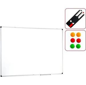 ALLboards Bílá magnetická tabule 180x120 cm, hliníkový rám + sada příslušenství B077T5HKMG1812