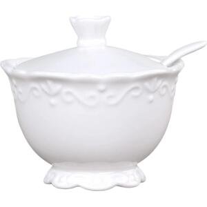 Chic Antique Porcelánová cukřenka Provence, bílá barva, porcelán