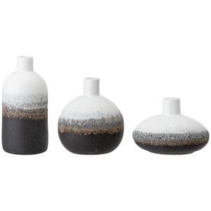 Bloomingville Sada keramických váz Brown & White Stoneware, béžová barva, hnědá barva
