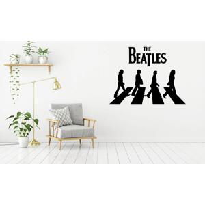 Lepy.cz Samolepka na zeď The Beatles Abbye Road s nápisem Velikost (šířka x výška): 40x30cm, Barevná varianta: Světle červená