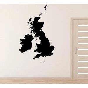 Velká Británie mapa - vinylová samolepka na zeď 100x61cm
