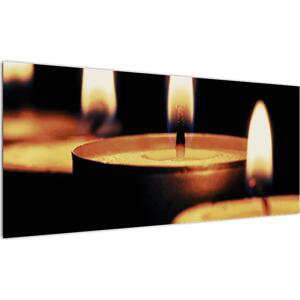 Hořící svíčky - obraz (100x40cm)