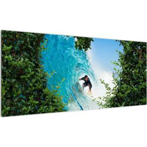 Abstraktní obraz surfaře (100x40cm)