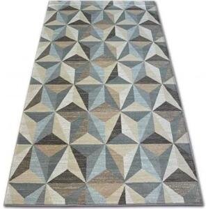 koberec ARGENT W6096 trojúhelníky béžový / modrý velikost 160x220 cm | krásné koberce cz