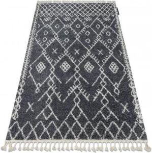 koberec BERBER TANGER B5940, šedo bílá střapce, Maroko, Shaggy velikost 160x220 cm | krásné koberce cz