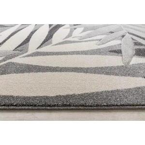 koberec FEEL 1827/16811 LISTY šedá / krémový velikost 120x170 cm | krásné koberce cz