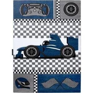 koberec PETIT ZÁVODY FORMULE 1 AUTO, modrý velikost 120x170 cm | krásné koberce cz